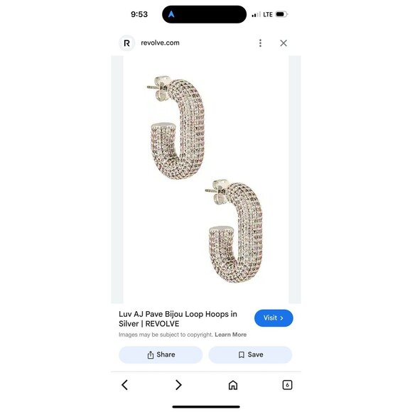 Luv Aj Silver Crystal Earrings - Picture 11 of 11